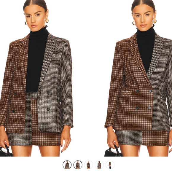 Rails Jackets & Blazers - Rails Cody Blazer Womens Small brown mixed mini check wool blend